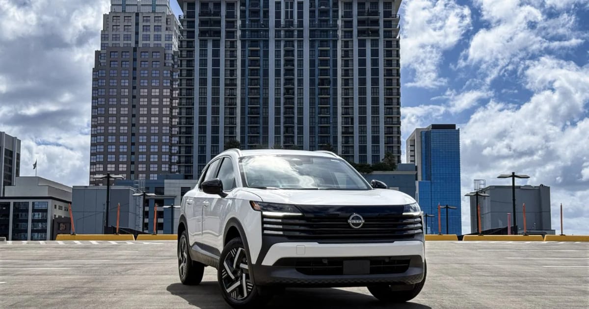 White 2026 Nissan Kicks, a rental car in Orlando