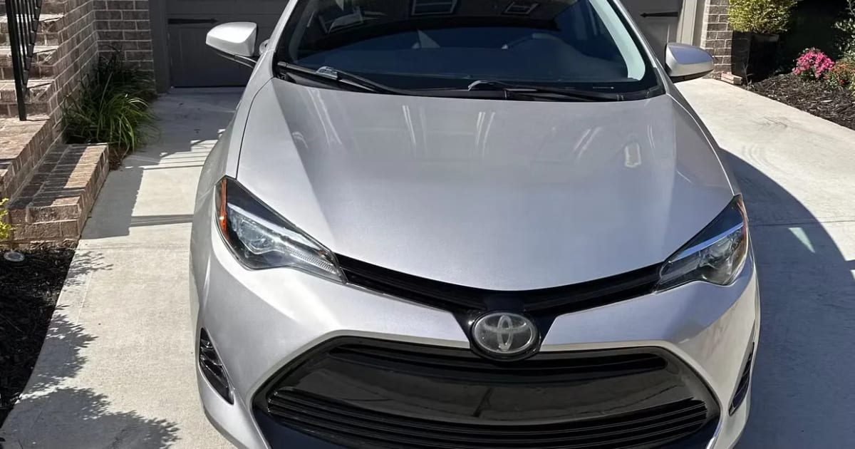 Silver 2018 Toyota Corolla, a rental car in Smyrna