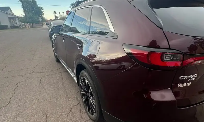 Red 2024 Mazda CX-90 available to rent in Phoenix